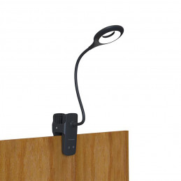 „Wozinsky“ mini belaidė LED skaitymo lempa su segtuku ir USB-C laidu – juoda