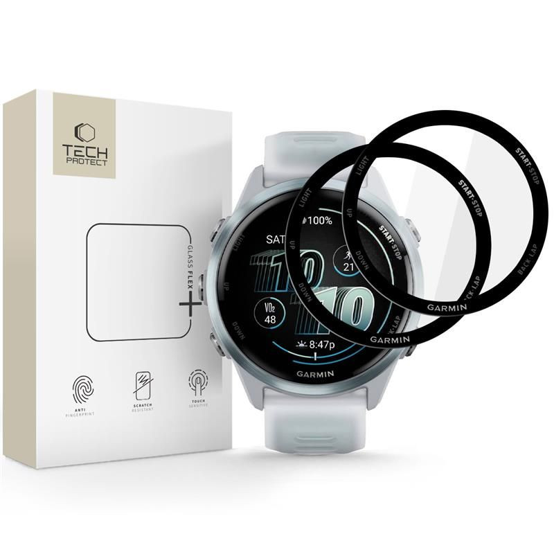 „Tech-Protect Glass Flex+ Hybrid“ stiklų rinkinys, skirtas „Garmin Forerunner 570“ (42 mm) – juodas