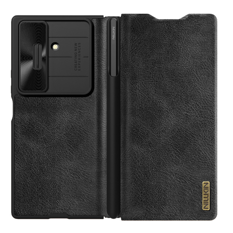 „Nillkin Qin Pro“ dėklas, skirtas „Samsung Galaxy Z Fold 7“ su „S Pen Space“ – juodas