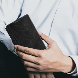 „Nillkin Qin Pro“ dėklas, skirtas „Samsung Galaxy Z Fold 7“ su „S Pen Space“ – juodas