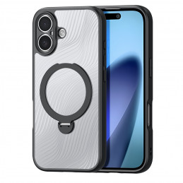 „Dux Ducis Aimo Mag“ dėklas su magnetiniu žiedu ir stovu, skirtas „iPhone 17“ – juodas