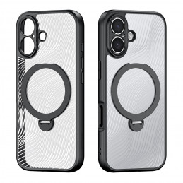 „Dux Ducis Aimo Mag“ dėklas su magnetiniu žiedu ir stovu, skirtas „iPhone 17“ – juodas