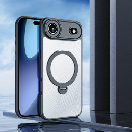 „Dux Ducis Aimo Mag“ dėklas su magnetiniu žiedu ir stovu, skirtas „iPhone 17 Air“ – juodas