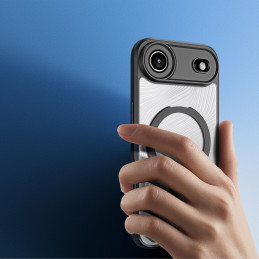 „Dux Ducis Aimo Mag“ dėklas su magnetiniu žiedu ir stovu, skirtas „iPhone 17 Air“ – juodas