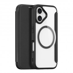 „Dux Ducis Skin X Pro iPhone 17“ dėklas su pinigine, suderinamas su „MagSafe“ – juodas