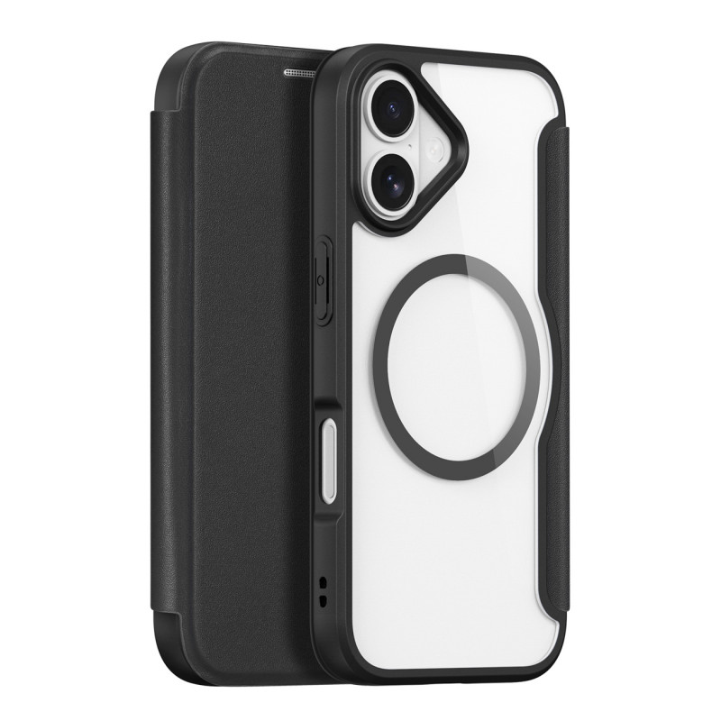 „Dux Ducis Skin X Pro iPhone 17“ dėklas su pinigine, suderinamas su „MagSafe“ – juodas