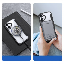 „Dux Ducis Skin X Pro iPhone 17“ dėklas su pinigine, suderinamas su „MagSafe“ – juodas