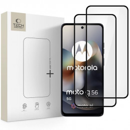 „Tech-Protect Glass Fit+“ grūdinto stiklo paketas, skirtas „Motorola Moto G56 5G“ – juodas
