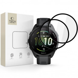 „Tech-Protect Glass Flex+“ 2 hibridinių stiklų pakuotė, skirta „Garmin Forerunner 165“ – juoda