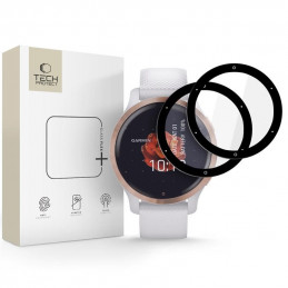 „Tech-Protect Glass Flex+“ 2 hibridinių stiklų pakuotė, skirta „Garmin Venu 2S“ – juoda