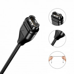 „Tech-Protect MC04 UltraBoost“ USB-A laidas, skirtas „Garmin“ laikrodžiui, 1 m – juodas