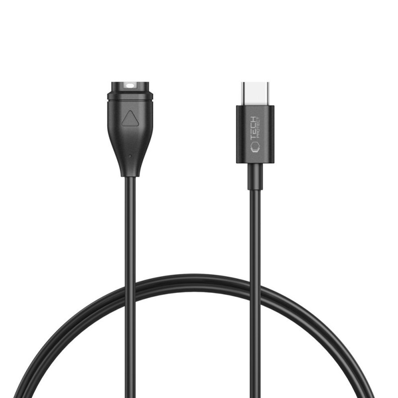 „Tech-Protect MC04 UltraBoost USB-C“ laidas, skirtas „Garmin“ laikrodžiui, 1 m – juodas