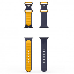 „Spigen Nano Pop“ dirželis, skirtas „Apple Watch 40/ 41/ 42 mm“ – tamsiai mėlynas / oranžinis