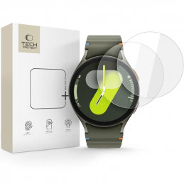 „Tech-Protect Glass Fit+“ 2 grūdinto stiklo pakuotė, skirta „Samsung Galaxy Watch 40 / 41 / 42 / 43 / 44 mm“ – skaidri