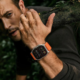 „Tech-Protect“ nailono dirželis „Apple Watch 44 / 45 / 46 / 49 mm“ – oranžinis