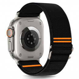 „Tech-Protect“ nailono slydimo dirželis „Apple Watch 44 / 45 / 46 / 49 mm“ – juodas