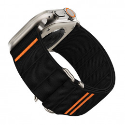 „Tech-Protect“ nailono slydimo dirželis „Apple Watch 44 / 45 / 46 / 49 mm“ – juodas