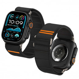 „Tech-Protect“ nailono slydimo dirželis „Apple Watch 44 / 45 / 46 / 49 mm“ – juodas