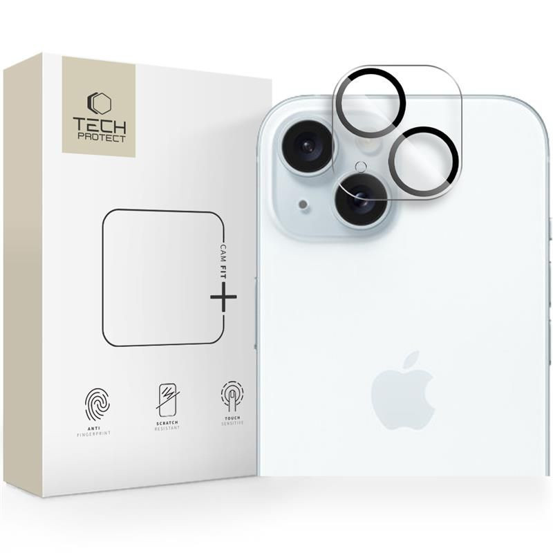 „Tech-Protect Cam Fit+“ kameros dėklas, skirtas „iPhone 14 / 14 Plus / 15 / 15 Plus“ – skaidrus