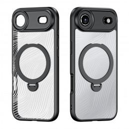 „Dux Ducis Aimo Mag“ dėklas su magnetiniu žiedu ir stovu, skirtas „iPhone 17 Air“ – juodas