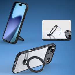 „Dux Ducis Aimo Mag“ dėklas su magnetiniu žiedu ir stovu, skirtas „iPhone 17 Air“ – juodas