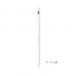 „Wozinsky WRA-08“ rašiklis, skirtas „iPad“ su USB-C greito įkrovimo funkcija, „Apple iPad 2018–2025“ – baltas