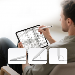 „Wozinsky WRA-08“ rašiklis, skirtas „iPad“ su USB-C greito įkrovimo funkcija, „Apple iPad 2018–2025“ – baltas