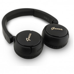 Ausinės „Guess Metal Logo Script“ už ausų – juodos