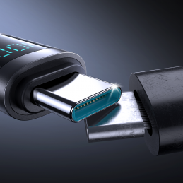 „Joyroom S-A16 Pro Prism“ serijos 100 W USB-C laidas – USB-C su skaitmeniniu ekranu 1,2 m – juodas