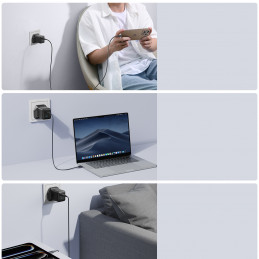 „Joyroom JR-TCG17“ 45 W 2 x USB-C sieninis įkroviklis (JK kištukas) - juodas