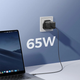 „Joyroom JR-TCG18“ 65 W sieninis įkroviklis, 1 x USB-C (JK kištukas), juodas