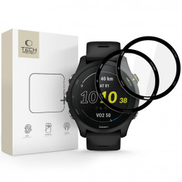 „Tech-Protect Glass Flex+“ 2 hibridinių stiklų pakuotė, skirta „Garmin Forerunner 225 / 255 Music“ – juoda