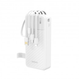 „Dudao K11 Pro“ 20000mAh išorinė baterija su įmontuotais laidais – balta