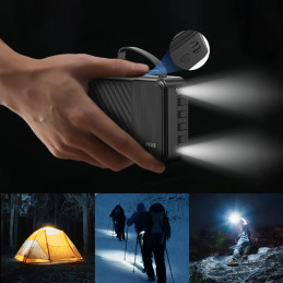 „Dudao K11 Pro“ 20000mAh išorinė baterija su įmontuotais laidais – balta