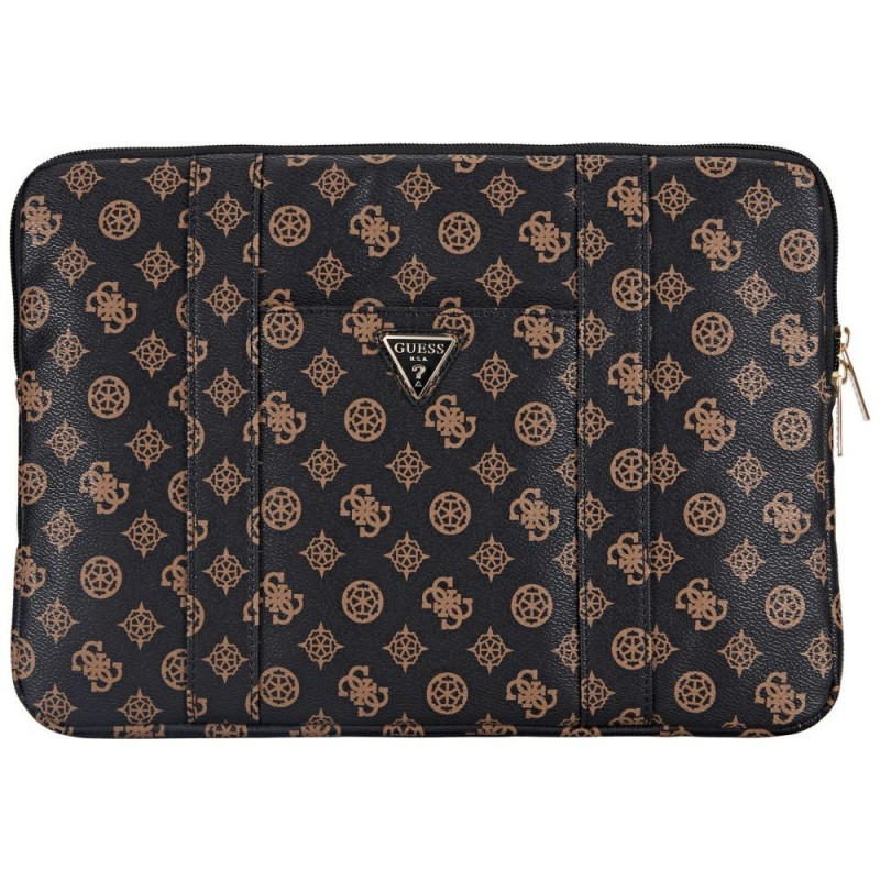 „Guess“ 14 colių nešiojamojo kompiuterio krepšys su užtrauktuku „Sleeve Peony Pocket Triangle“ – juodas