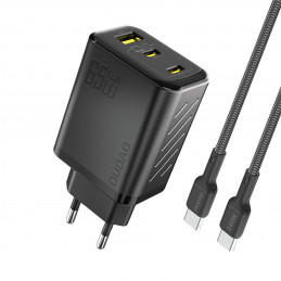 „Dudao A29C“ 65 W „GaN“ sieninis įkroviklis + USB-C laidas – juodas