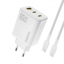 „Dudao A29C“ 65 W „GaN“ sieninis įkroviklis + USB-C laidas – baltas