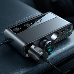 Joyroom JR-CL06 9in1 automobilinis įkroviklis 154W 5x USB-A / USB-C / 3x cigarečių degiklio lizdas PD QC PPS - juodas