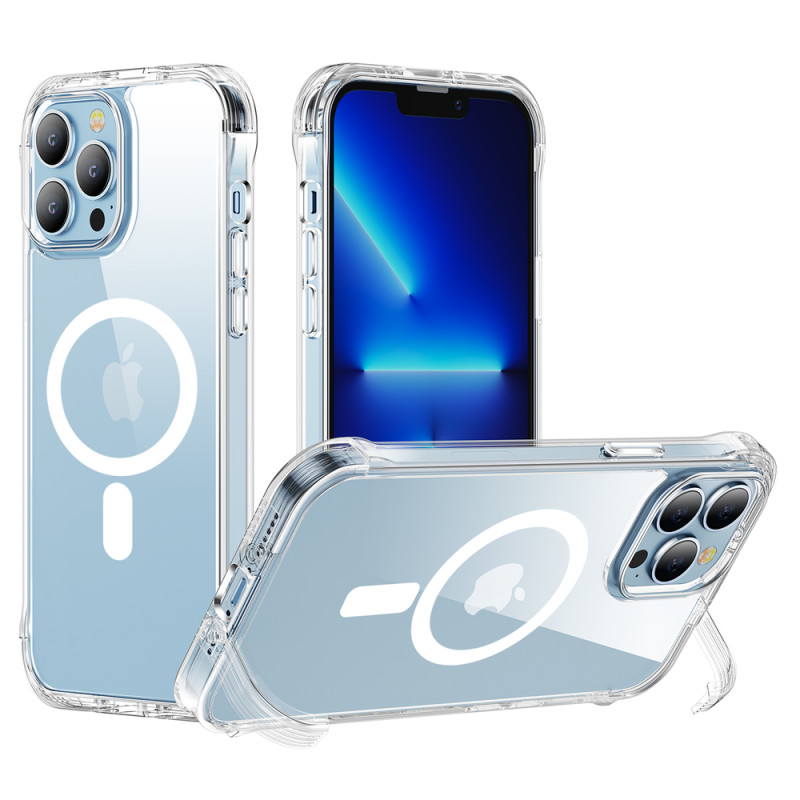 Joyroom Magnetic Defender magnetinis dėklas, skirtas iPhone 13 Pro šarvuotas dangtelis su kabliukais, stovi skaidrus (su...