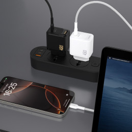 „Dudao A28C“ 45 W „GaN“ sieninis įkroviklis + USB-C laidas – juodas