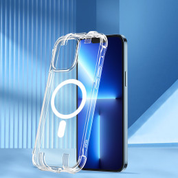 Joyroom Magnetic Defender magnetinis dėklas, skirtas iPhone 13 Pro šarvuotas dangtelis su kabliukais, stovi skaidrus (su...