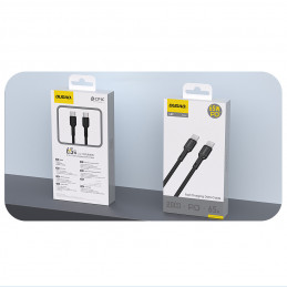 „Dudao L9C“ 65 W USB-C – USB-C 1 m laidas – juodas