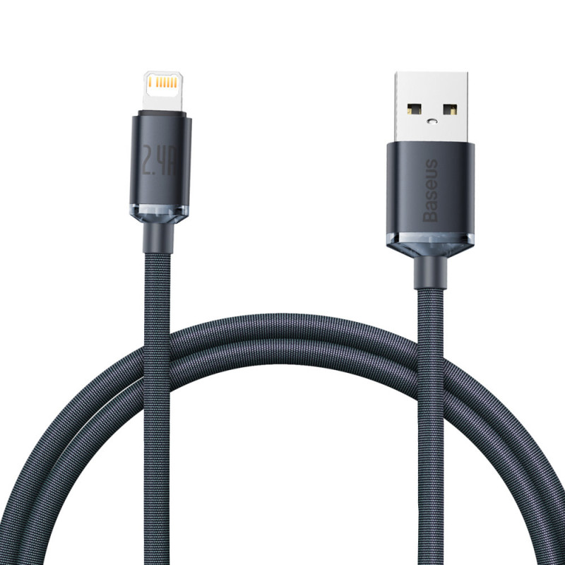„Baseus Crystal Shine“ serijos kabelis USB laidas greitam įkrovimui ir duomenų perdavimui A tipo USB – Lightning 2.4A 1....