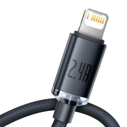 „Baseus Crystal Shine“ serijos kabelis USB laidas greitam įkrovimui ir duomenų perdavimui A tipo USB – Lightning 2.4A 1....