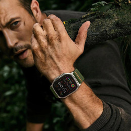„Tech-Protect“ nailoninis slydimo dirželis „Apple Watch 44 / 45 / 46 / 49 mm“ – žalias