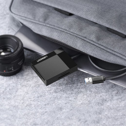 Ugreen CR125 30231 SD / micro SD / CF / MS atminties kortelių skaitytuvas su USB 3.0 kabeliu 1 m - juodas