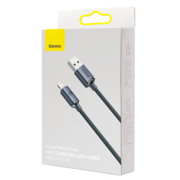 „Baseus Crystal Shine“ serijos kabelis USB laidas greitam įkrovimui ir duomenų perdavimui A tipo USB – Lightning 2.4A 1....