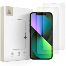 „Tech-Protect Glass Fit+“ 2 grūdintų stiklų pakuotė, skirta „iPhone 13 mini“ – permatoma