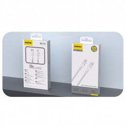 „Dudao L9X“ 30 W USB-C – „Lightning“ laidas, 1 m, baltas
