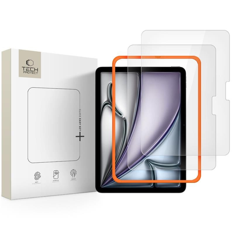 „Tech-Protect Easy Set+“ 2 grūdinto stiklo pakuotė, skirta „iPad Air 11“ (2024 / 2025) – skaidri.